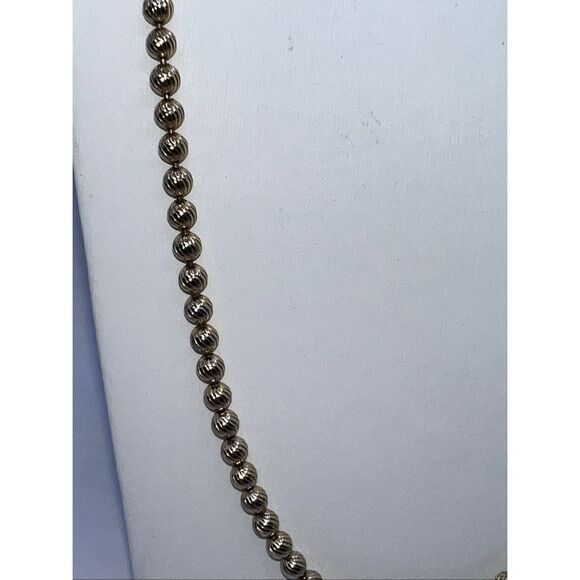 Vintage Amway Gold Plate Heavy Bead Chain Necklace 28 Inches Long Classic Style - Picture 2 of 6